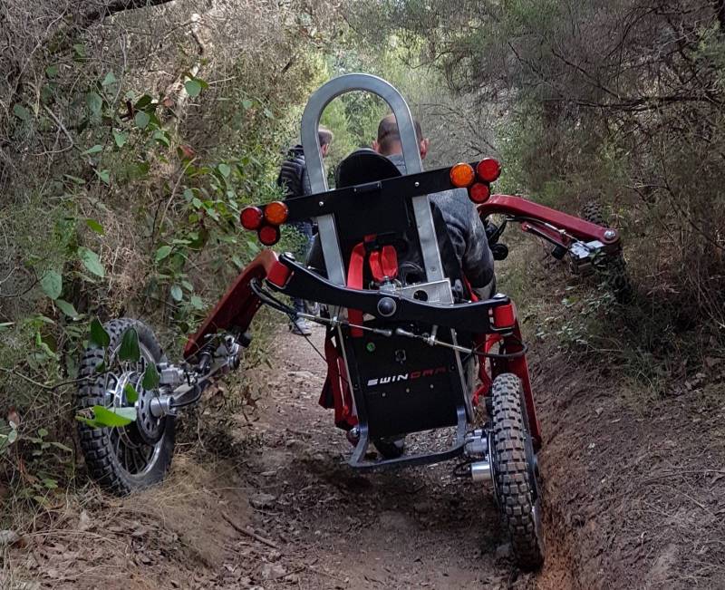Swincar en acción, cruce de ejes extremo